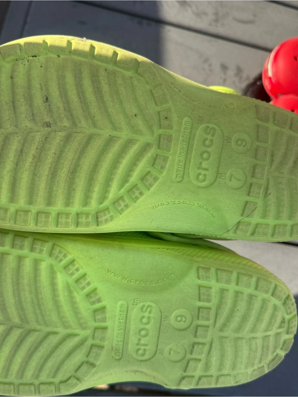 CROCS Neon Green Monster Inc Slip-On Clogs